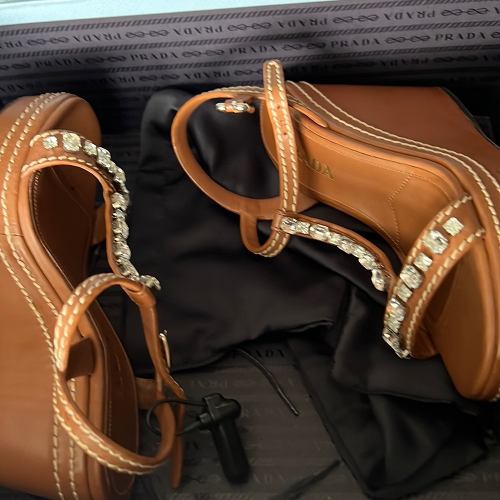 Sexy comfortable casual Prada platform wedge